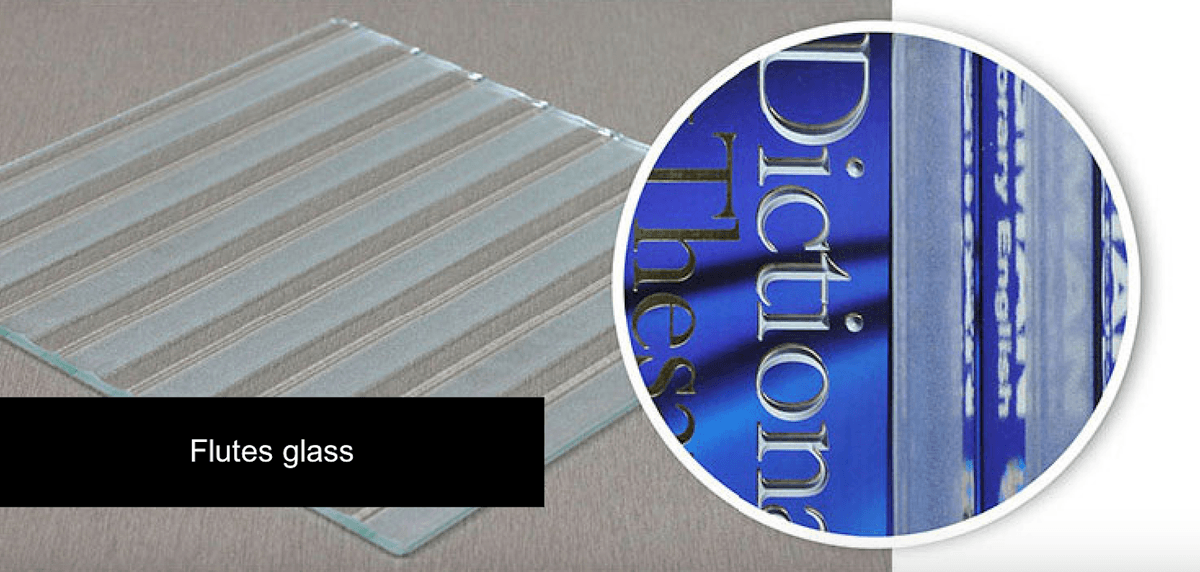 Vertical fluted glass swatch