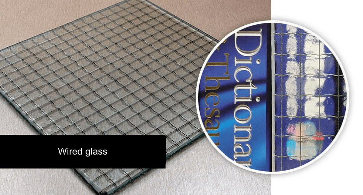 Traditional wired safety glass swatch