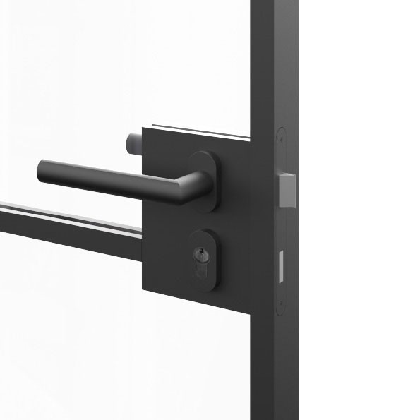 Milan handle — round rose lever with key cylinder