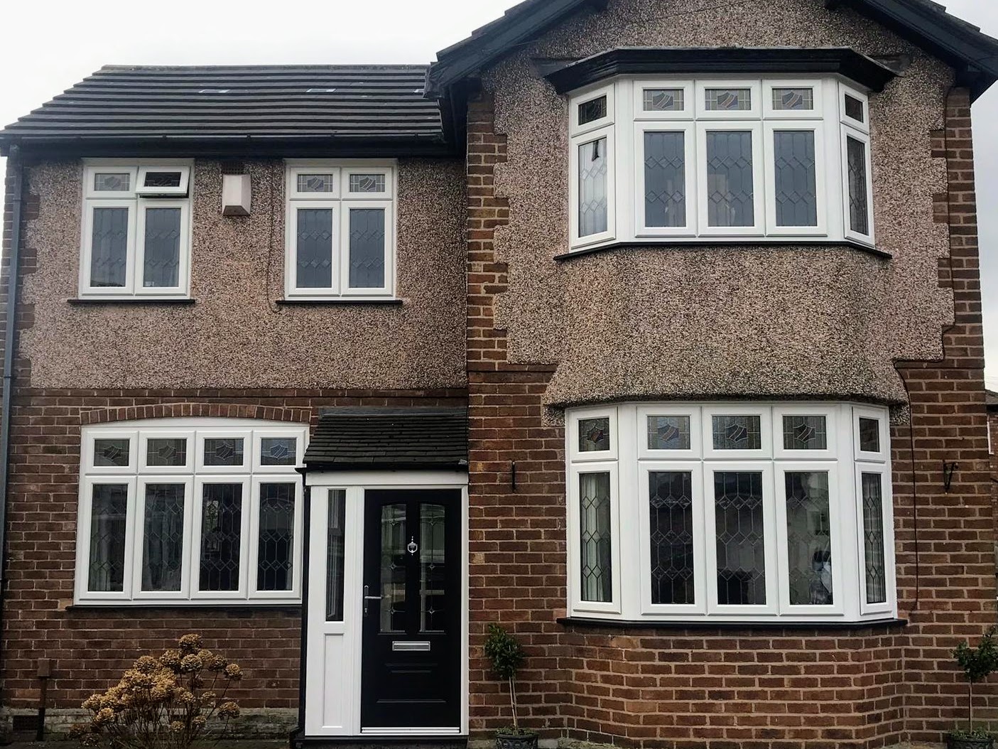 REHAU UPVC casement windows in white frames